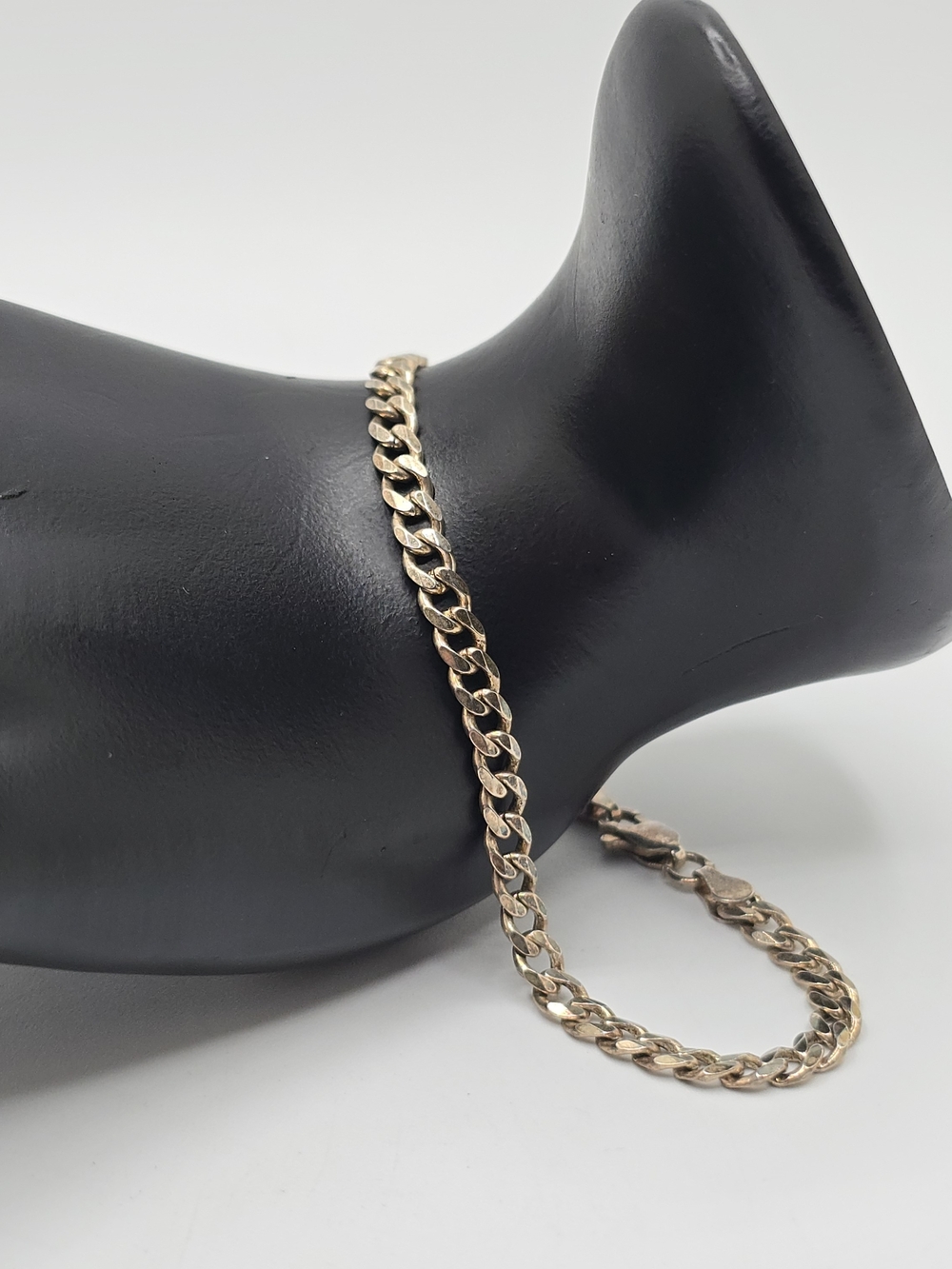 925 Italy Sterling Silver Curb Chain Bracelet 7.75" 7.6g